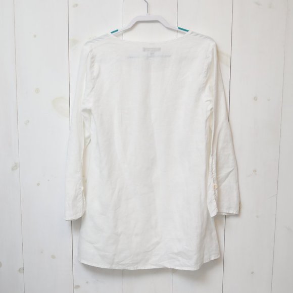 Flax Extra Long Tunic Long Sleeve Button Sleeves Size P - Size 4-6 100% Linen - Picture 5 of 7